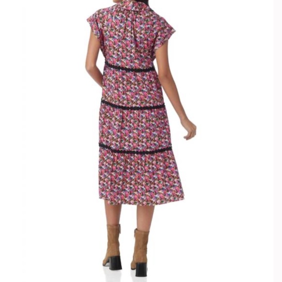 CROSBY BY MOLLIE BURCH Watson dress in art in bloom micro Sz M NWT - Picture 4 of 9